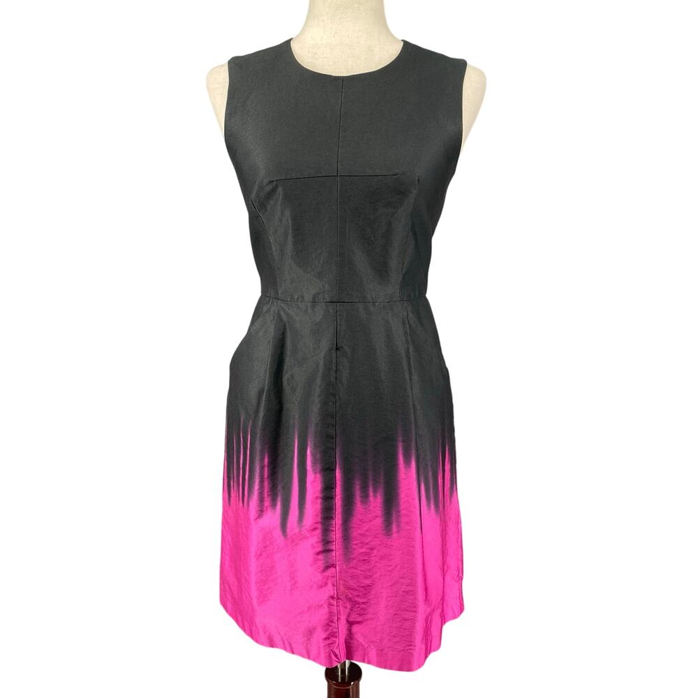 Milly Coco Ombre Party‎ Dress Womens 2 Black Pink Pockets Sleeveless